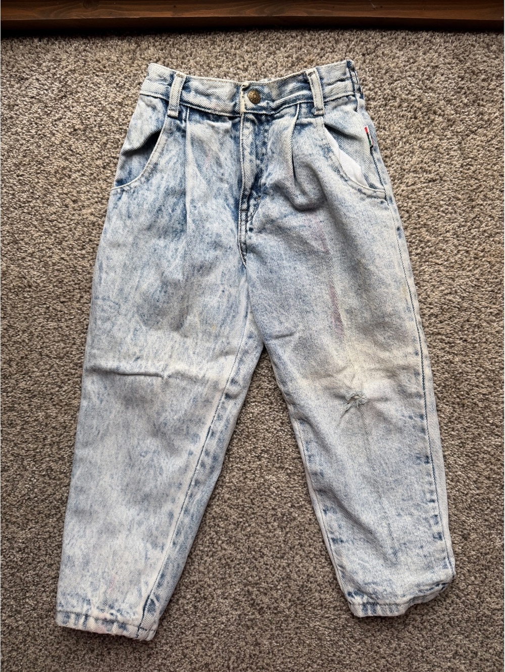 Vintage 90s acid wash denim pants with zip ankle cuffs